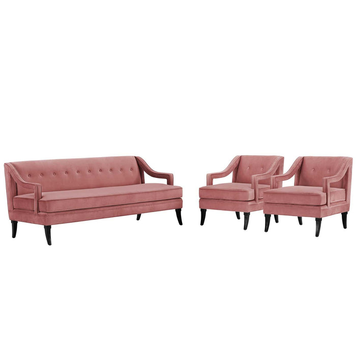 Concur Living Room Set Performance Velvet Set of 3 image