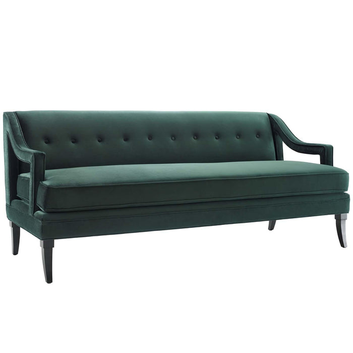 Concur Button Tufted Performance Velvet Sofa