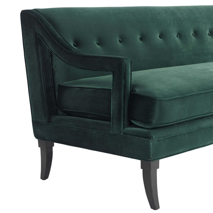 Concur Button Tufted Performance Velvet Sofa