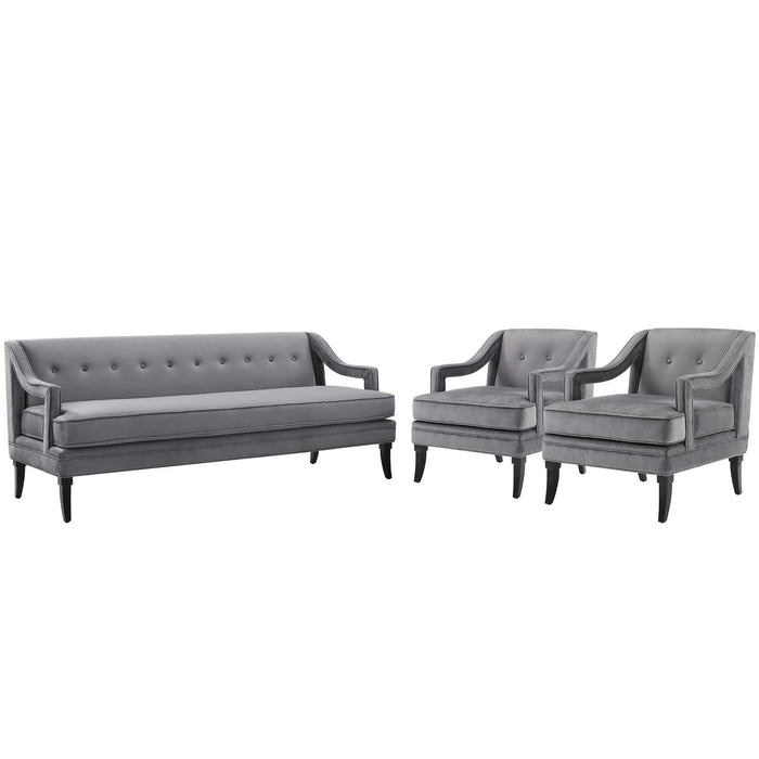 Concur Living Room Set Performance Velvet Set of 3