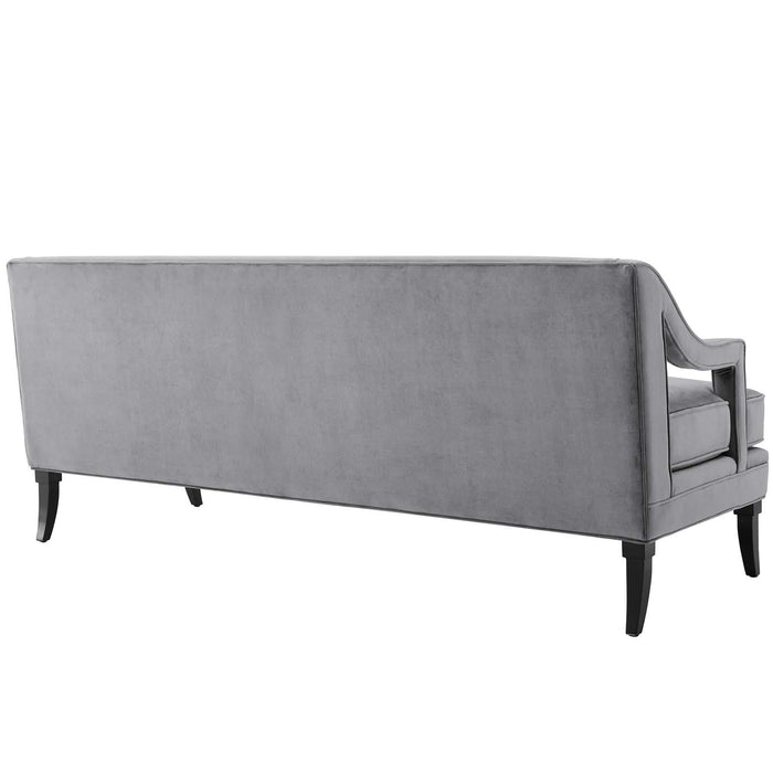 Concur Button Tufted Performance Velvet Sofa