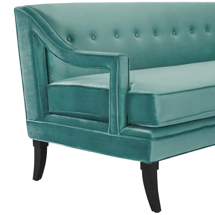 Concur Button Tufted Performance Velvet Sofa