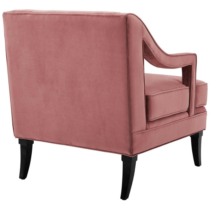 Concur Button Tufted Performance Velvet Armchair