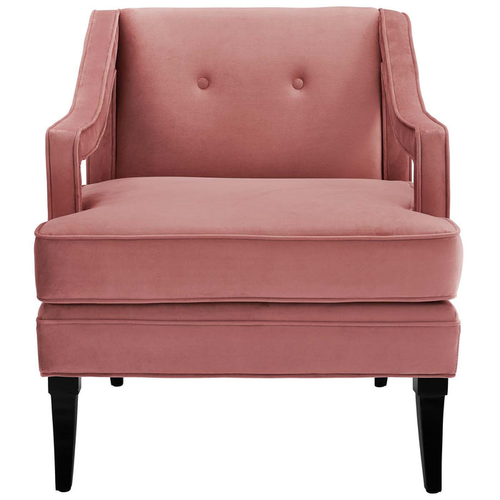 Concur Button Tufted Performance Velvet Armchair