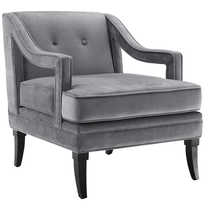 Concur Button Tufted Performance Velvet Armchair