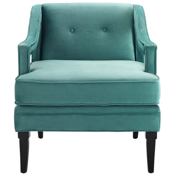 Concur Button Tufted Performance Velvet Armchair