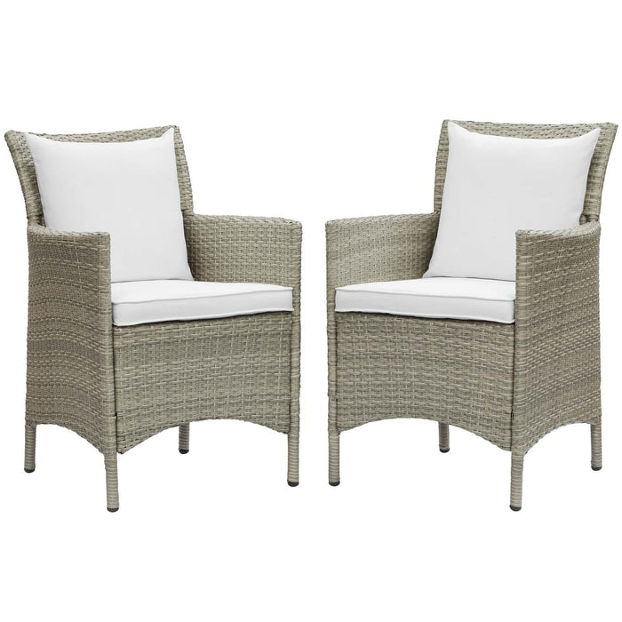 Conduit Outdoor Patio Wicker Rattan Dining Armchair Set of 2