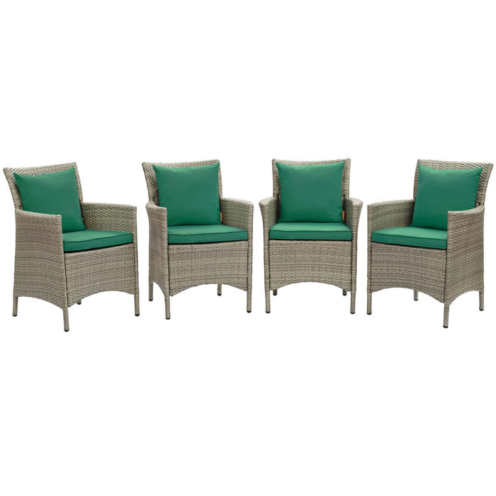 Conduit Outdoor Patio Wicker Rattan Dining Armchair Set of 4