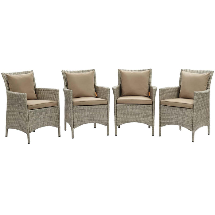 Conduit Outdoor Patio Wicker Rattan Dining Armchair Set of 4