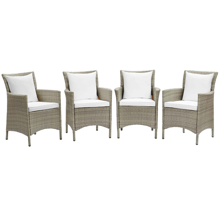 Conduit Outdoor Patio Wicker Rattan Dining Armchair Set of 4