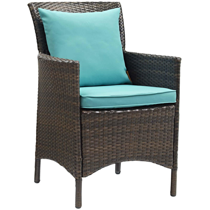 Conduit Outdoor Patio Wicker Rattan Dining Armchair Set of 4