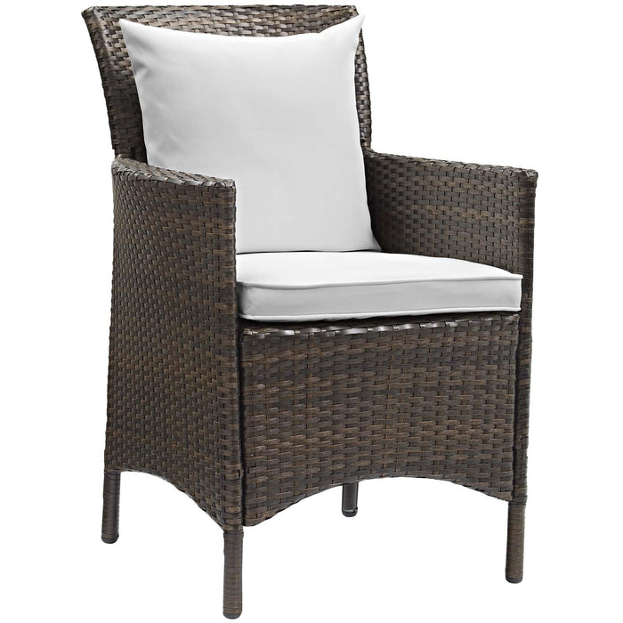 Conduit Outdoor Patio Wicker Rattan Dining Armchair Set of 2