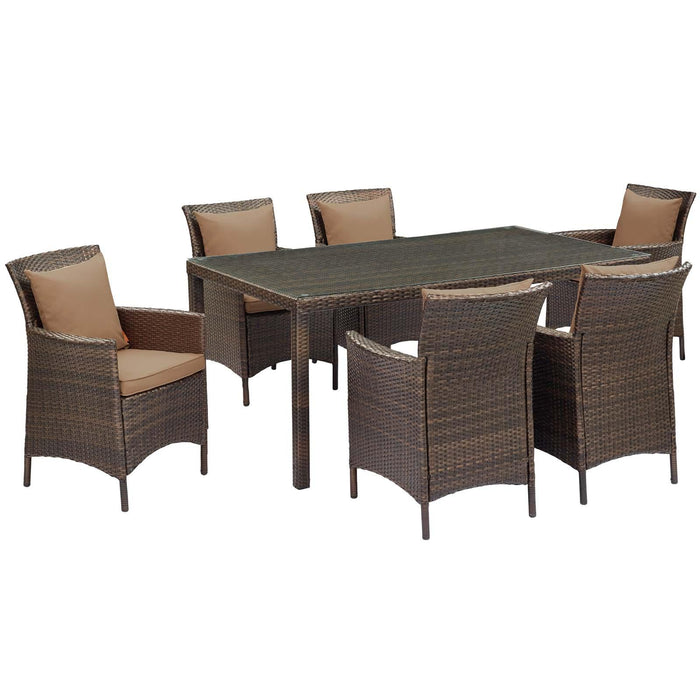 Conduit 7 Piece Outdoor Patio Wicker Rattan Dining Set