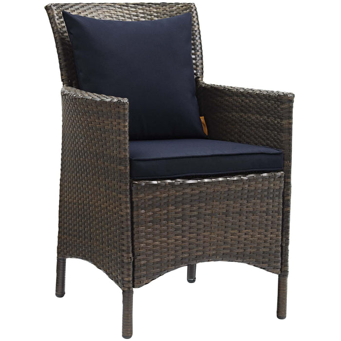 Conduit Outdoor Patio Wicker Rattan Dining Armchair Set of 4