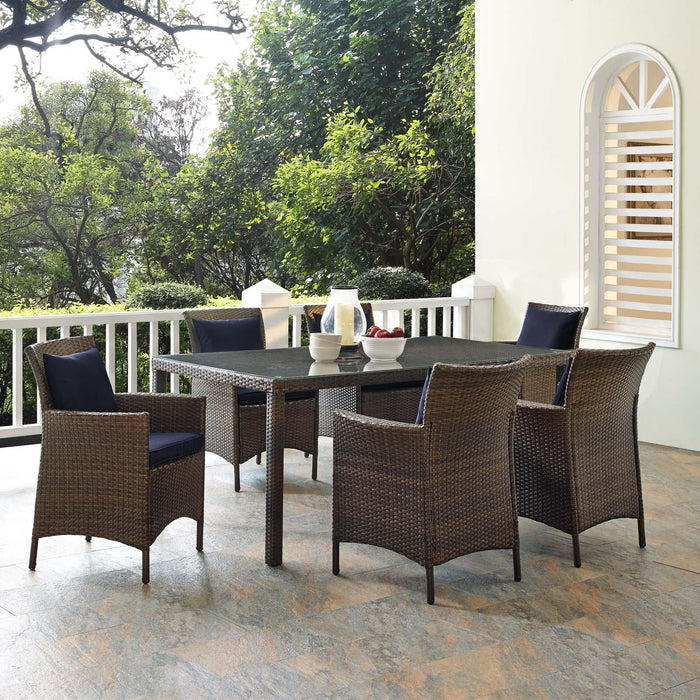 Conduit 7 Piece Outdoor Patio Wicker Rattan Dining Set