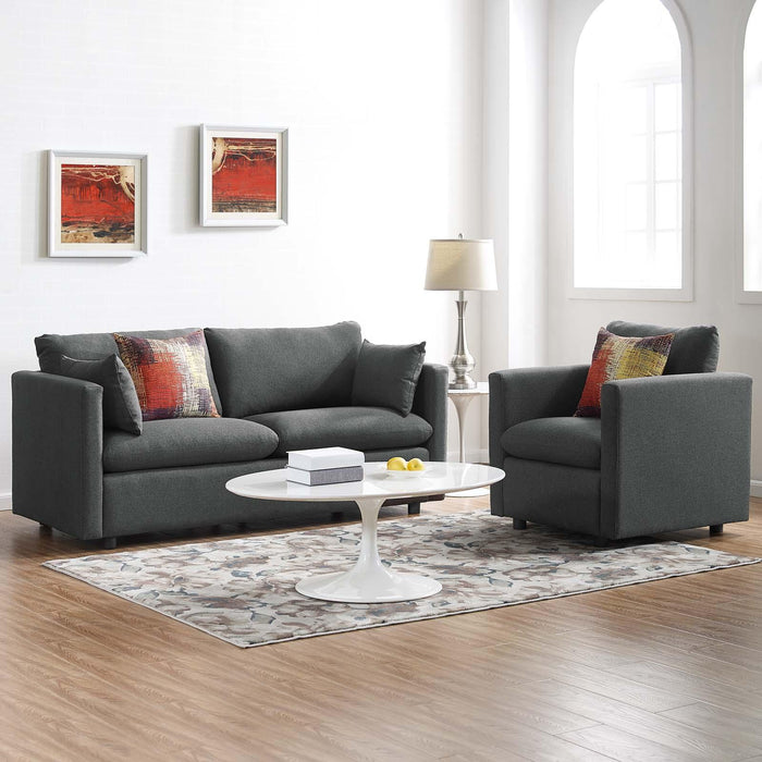 Activate Upholstered Fabric Sofa and Armchair Set