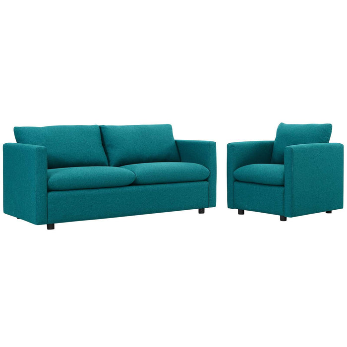 Activate Upholstered Fabric Sofa and Armchair Set