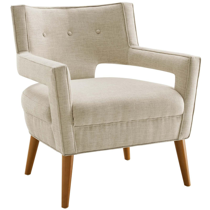 Sheer Upholstered Fabric Armchair