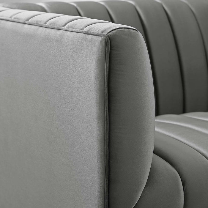 Shift Channel Tufted Performance Velvet Armchair