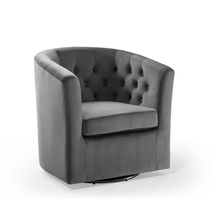 Prospect Tufted Performance Velvet Swivel Armchair image