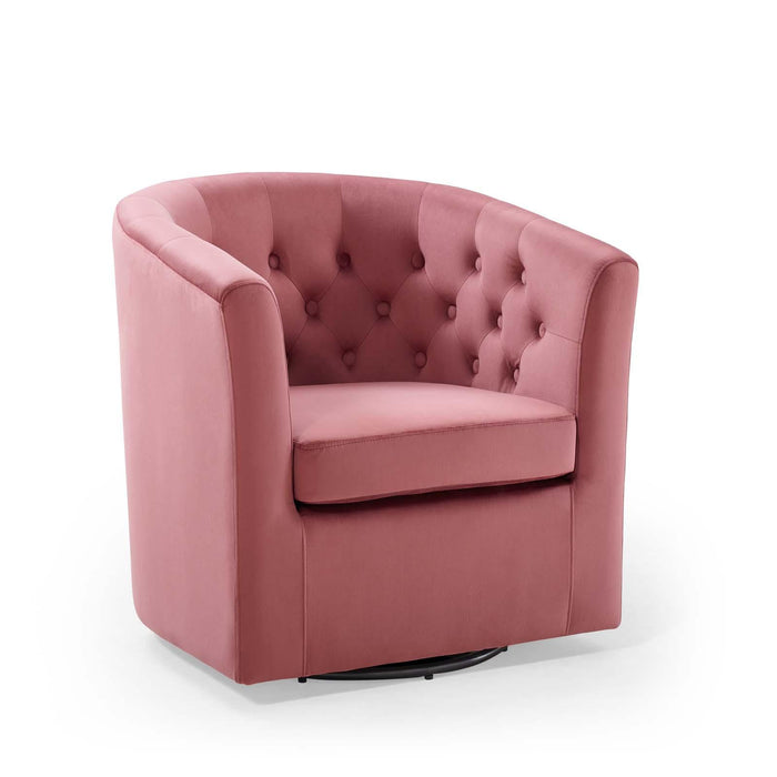 Prospect Tufted Performance Velvet Swivel Armchair