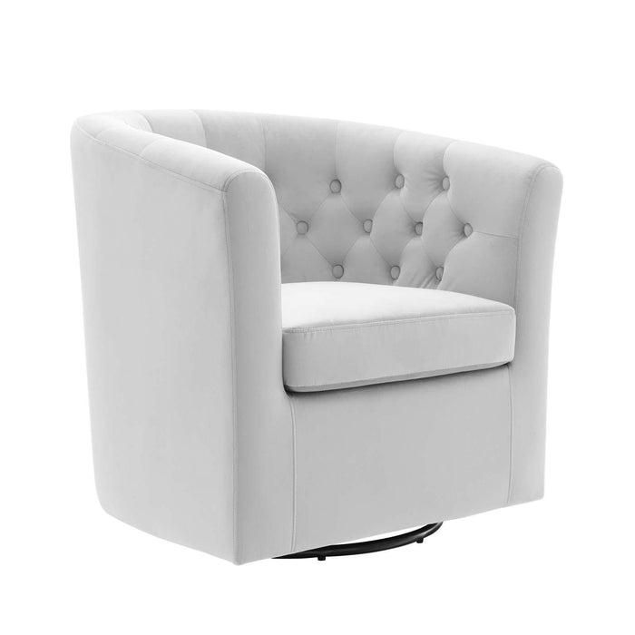 Prospect Tufted Performance Velvet Swivel Armchair