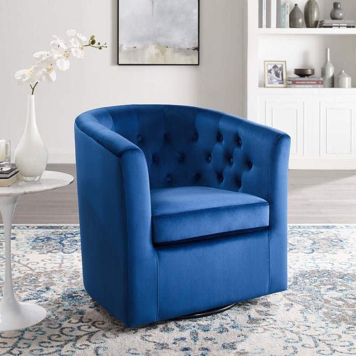 Prospect Tufted Performance Velvet Swivel Armchair