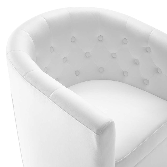 Prospect Tufted Performance Velvet Swivel Armchair