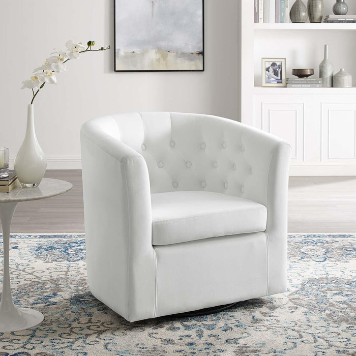 Prospect Tufted Performance Velvet Swivel Armchair