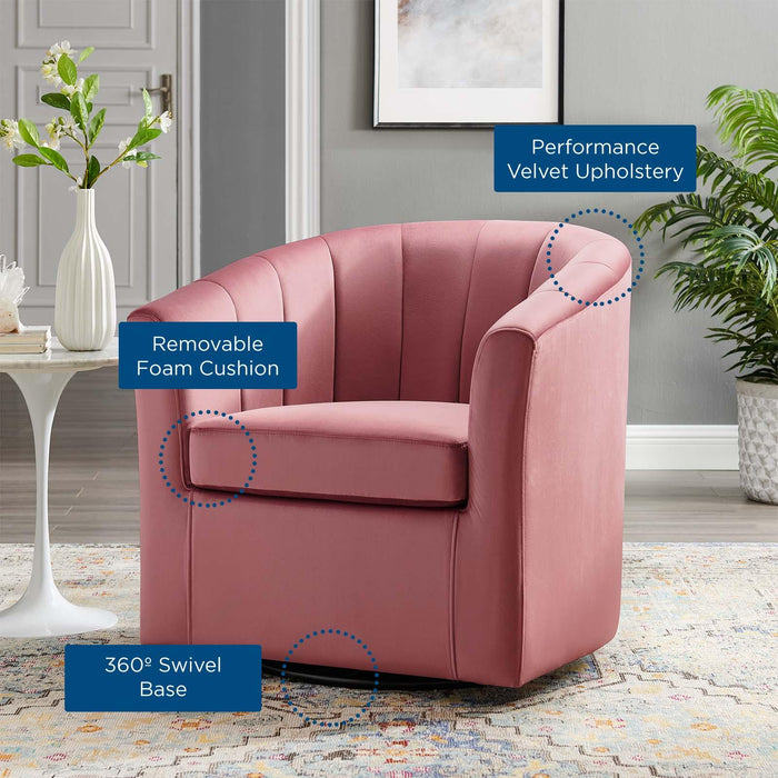 Prospect Performance Velvet Swivel Armchair