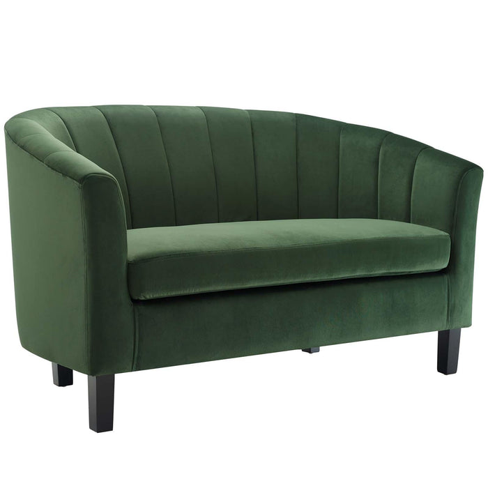 Prospect Channel Tufted Performance Velvet Loveseat and Armchair Set