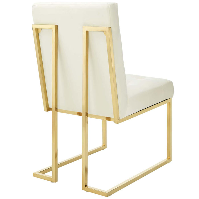 Privy Gold Stainless Steel Performance Velvet Dining Chair