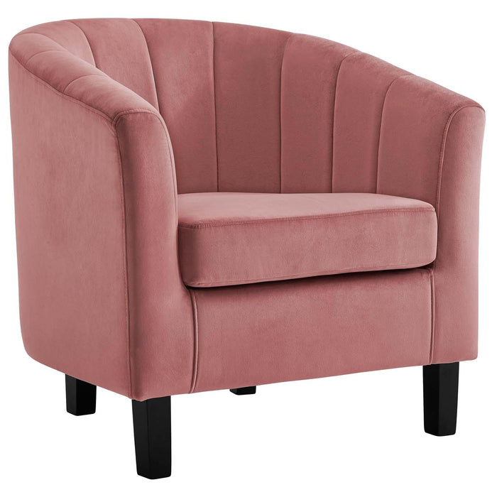 Prospect Channel Tufted Performance Velvet Loveseat and Armchair Set