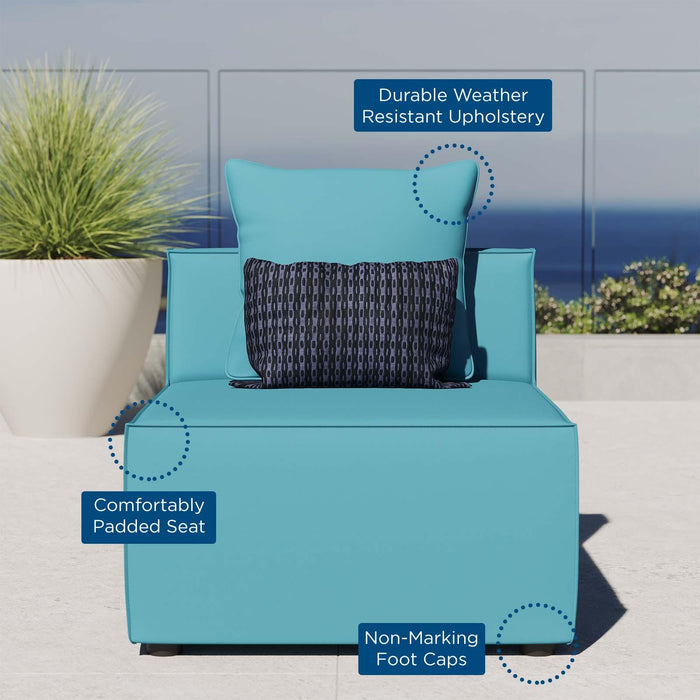 Saybrook Outdoor Patio Upholstered Sectional Sofa Armless Chair