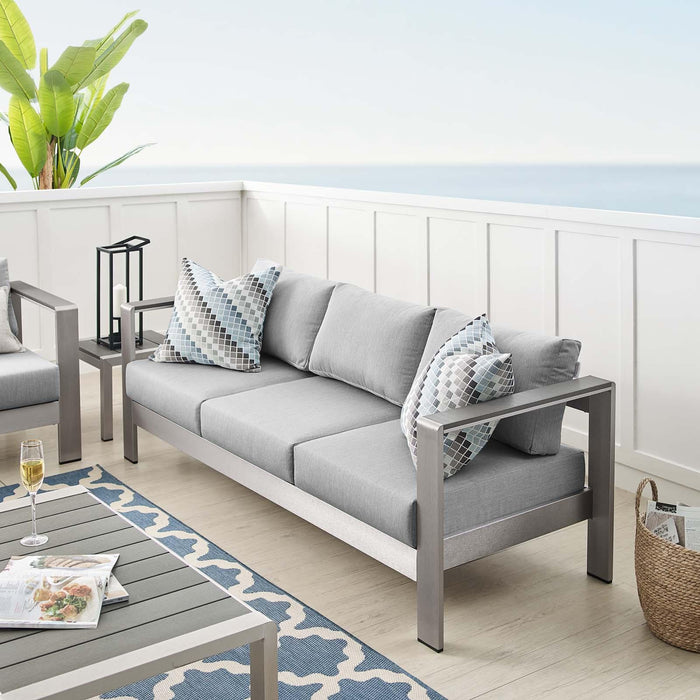 Shore Sunbrella� Fabric Aluminum Outdoor Patio Sofa