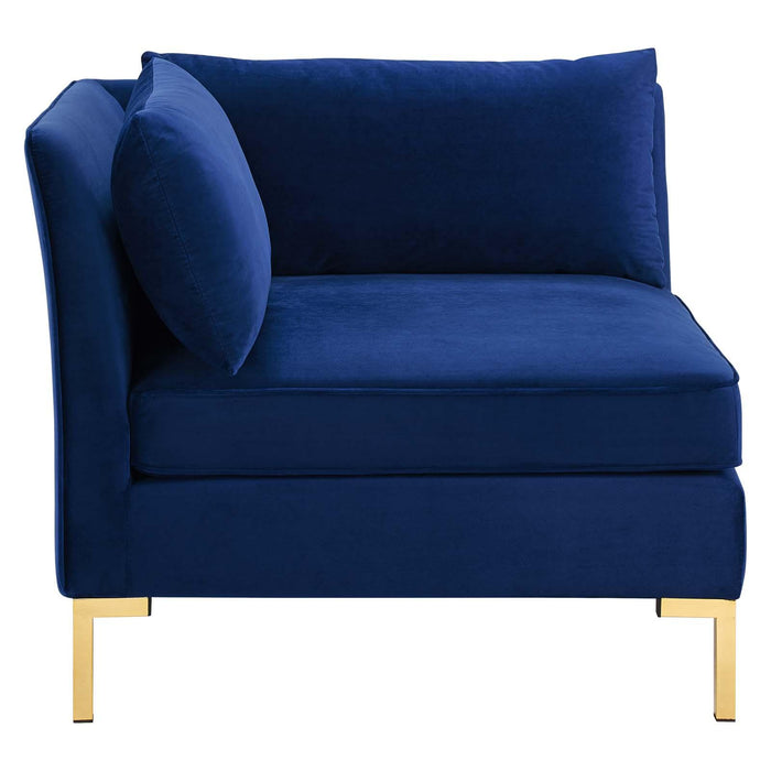 Ardent Performance Velvet Sectional Sofa Corner Chair