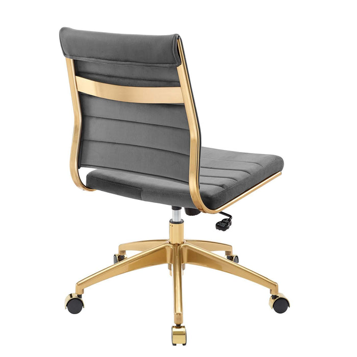 Jive Armless Mid Back Performance Velvet Office Chair