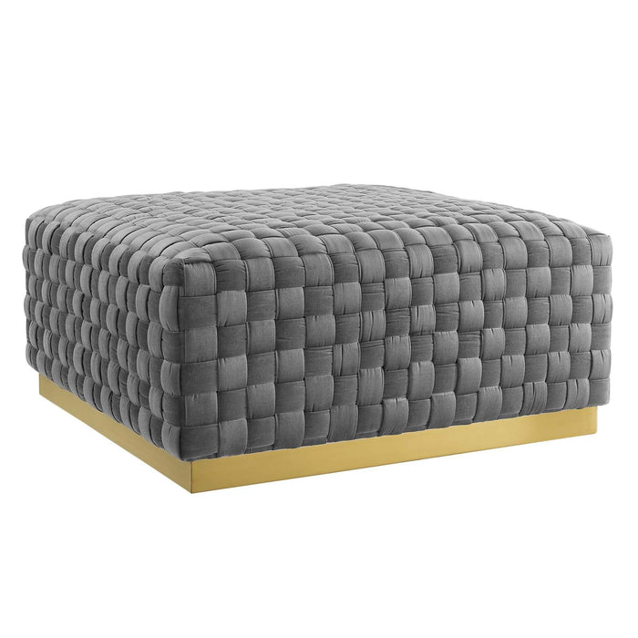 Florence Square Performance Velvet Ottoman