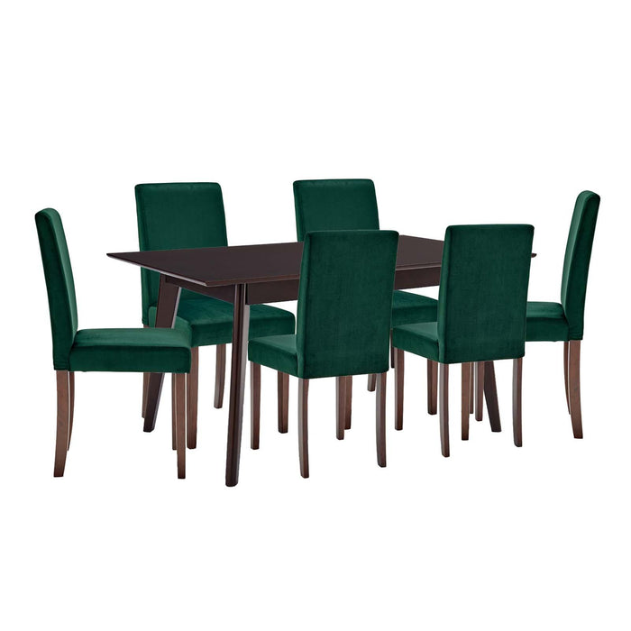 Prosper 7 Piece Upholstered Velvet Dining Set