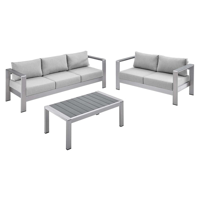 Shore Sunbrella� Fabric Outdoor Patio Aluminum 3 Piece Set