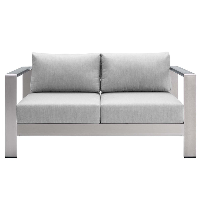 Shore Sunbrella� Fabric Aluminum Outdoor Patio Loveseat