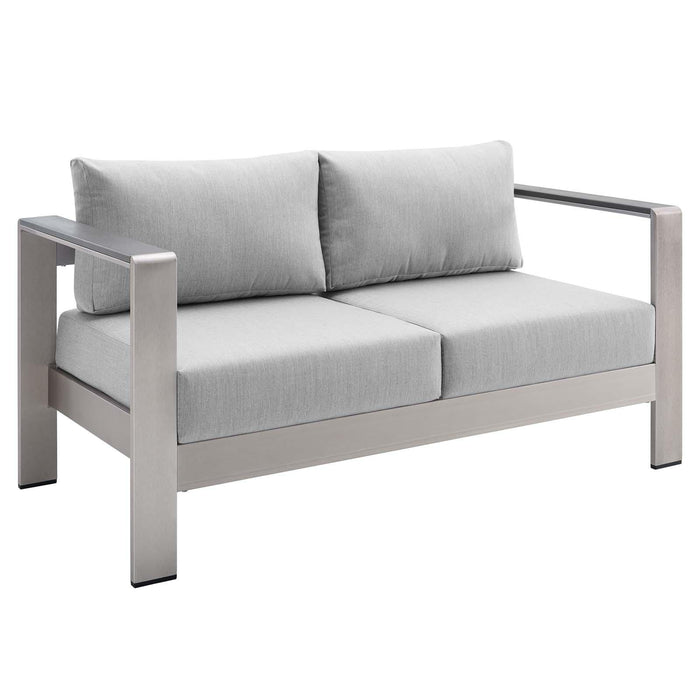 Shore Sunbrella� Fabric Aluminum Outdoor Patio Loveseat image