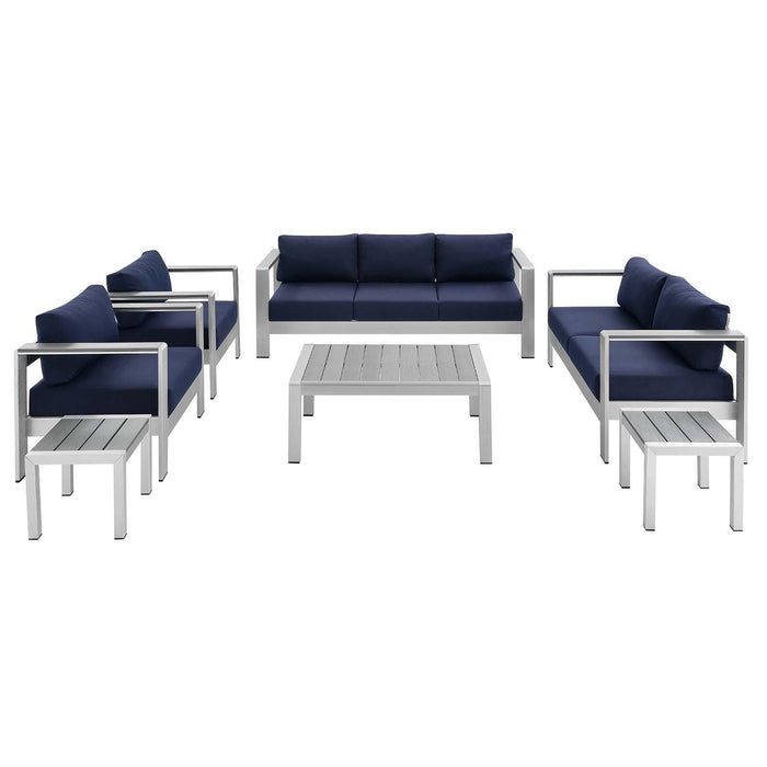 Shore Sunbrella� Fabric Outdoor Patio Aluminum 7 Piece Set