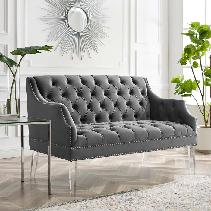 Proverbial Tufted Performance Velvet Loveseat