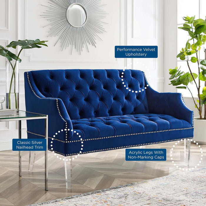 Proverbial Tufted Performance Velvet Loveseat