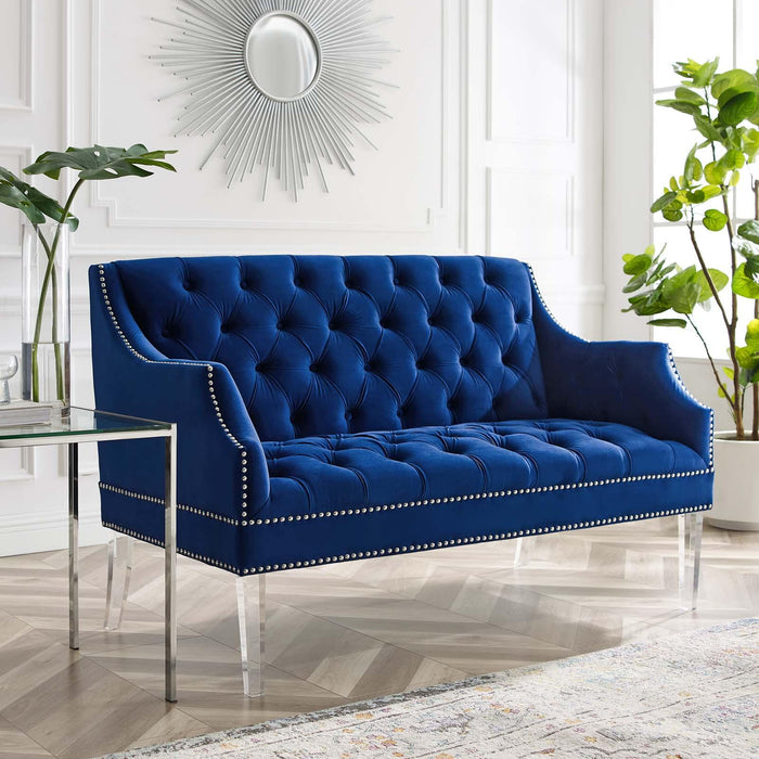 Proverbial Tufted Performance Velvet Loveseat