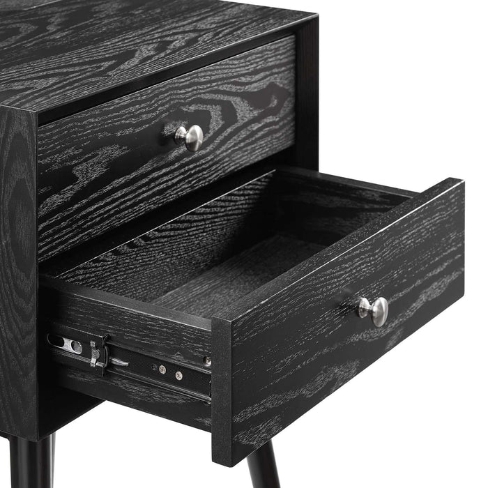 Ember Wood Nightstand With USB Ports