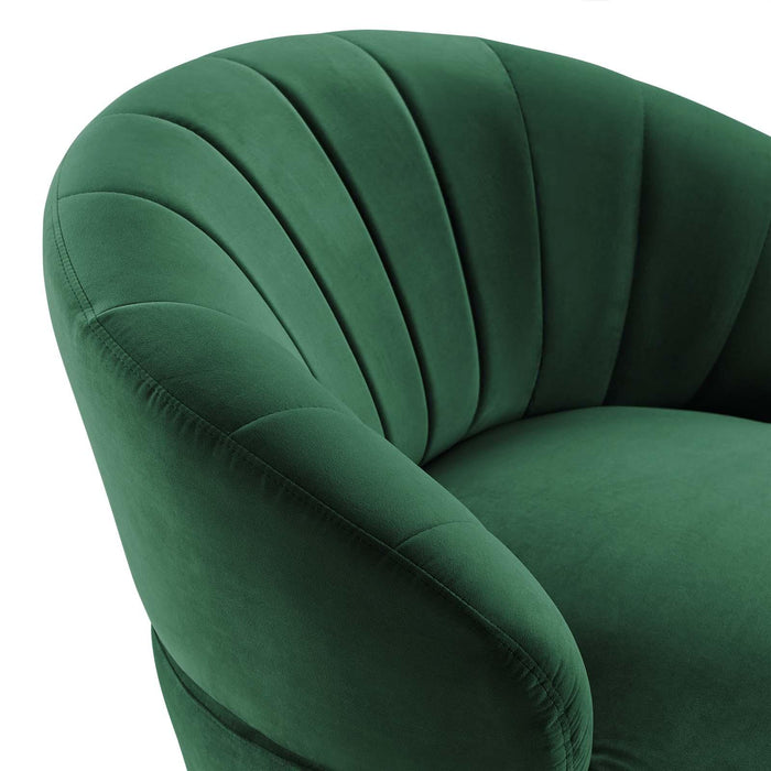 Billow Tufted Performance Velvet Swivel Chair