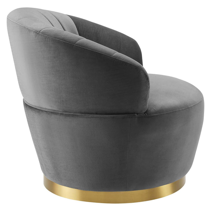 Billow Tufted Performance Velvet Swivel Chair