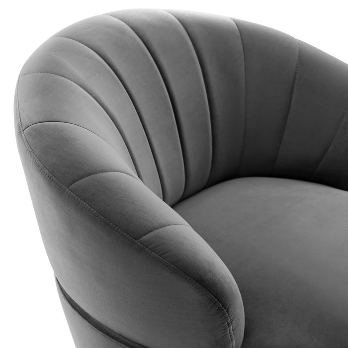 Billow Tufted Performance Velvet Swivel Chair